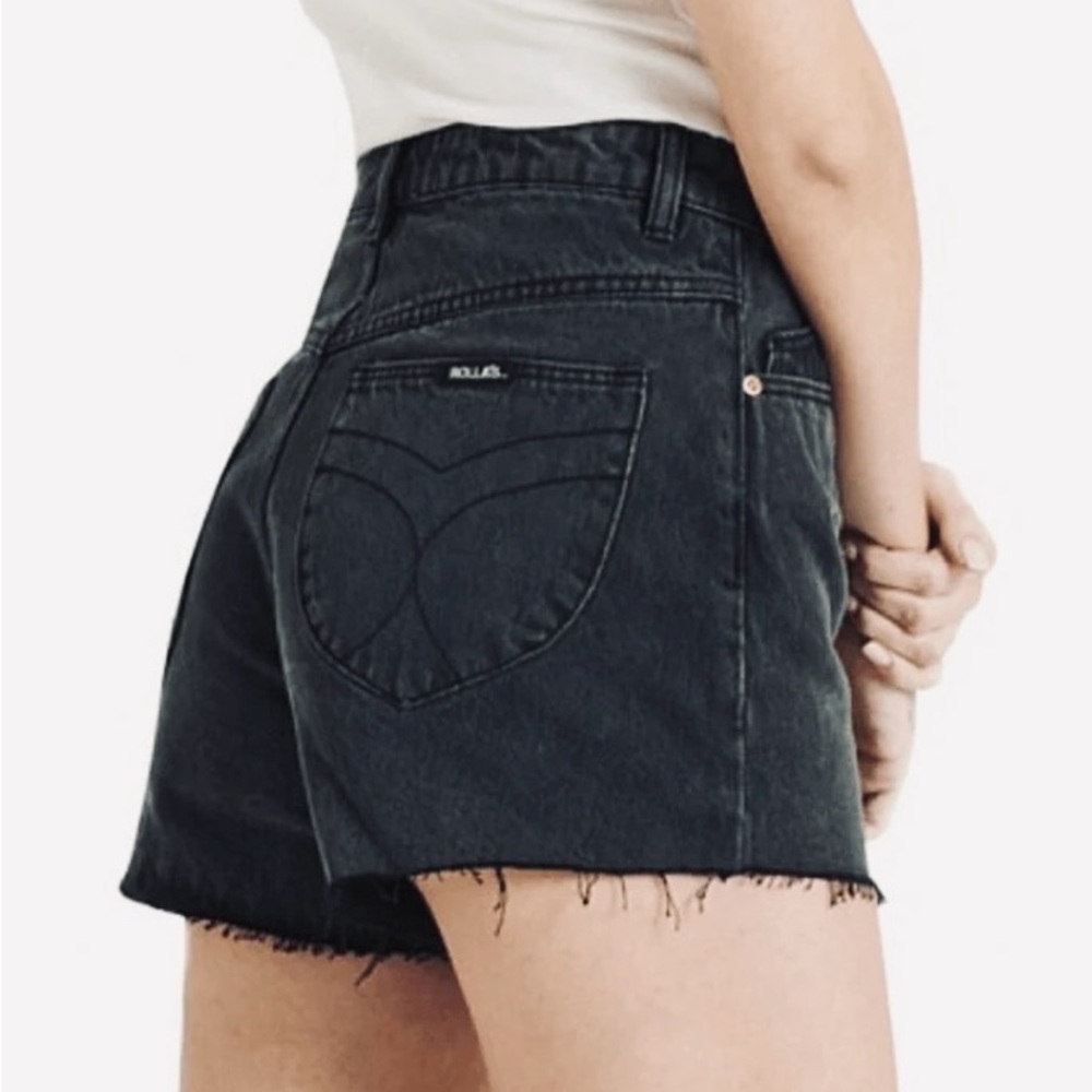 ROLLA'S Original Short High Waist High Rise Cut-Off Black Jean Mom Shorts